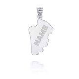 Silver Personalized Football Soccer Cleats Name  Pendant 
