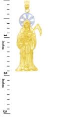 Religious Charms - The Santa Muerte Two Tone Gold Pendant (Medium) Religious Charms - The Santa Muerte Two Tone Gold Pendant (Medium)