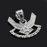 Silver US Air Force Wings Pendant Necklace
