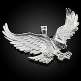 925 Sterling Silver  Eagle Pendant with CZ (Large)