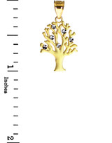 Satin Finish Gold Tree Of Life Charm Pendant Necklace Satin Finish Gold Tree Of Life Charm Pendant Necklace