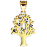 Satin Finish Gold Tree Of Life Charm Pendant Necklace Satin Finish Gold Tree Of Life Charm Pendant Necklace