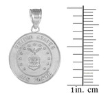 White Gold US Air Force Coin Pendant