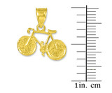 Gold Bicycle Charm Sports Pendant Necklace