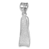 White Gold Scuba Flipper 3D Charm Pendant