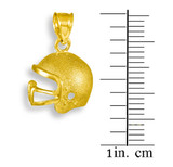Gold Football Helmet Charm Pendant Necklace