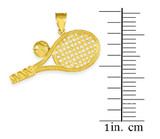Gold Tennis Racquet and Ball Pendant Necklace