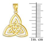 Gold Triquetra Trinity Knot Pendant Necklace