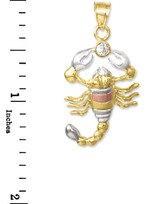 Tri-Color Gold CZ Scorpion Charm Pendant Tri-Color Gold CZ Scorpion Charm Pendant