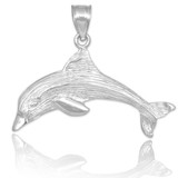 white gold dolphin pendant