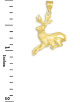 Gold Deer Charm Pendant Necklace