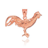 Rose Gold Rooster Pendant Necklace