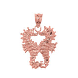 Rose Gold Seahorse Charm  Pendant