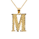 Initial M Gold Charm Pendant