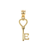 Gold Heart Key Pendant Necklace