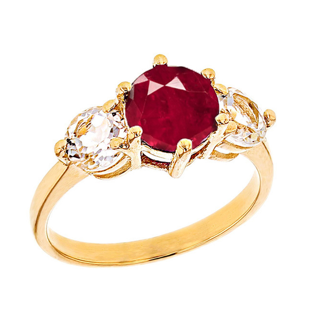 Gold Birthstone Heart Proposal/Promise Ring