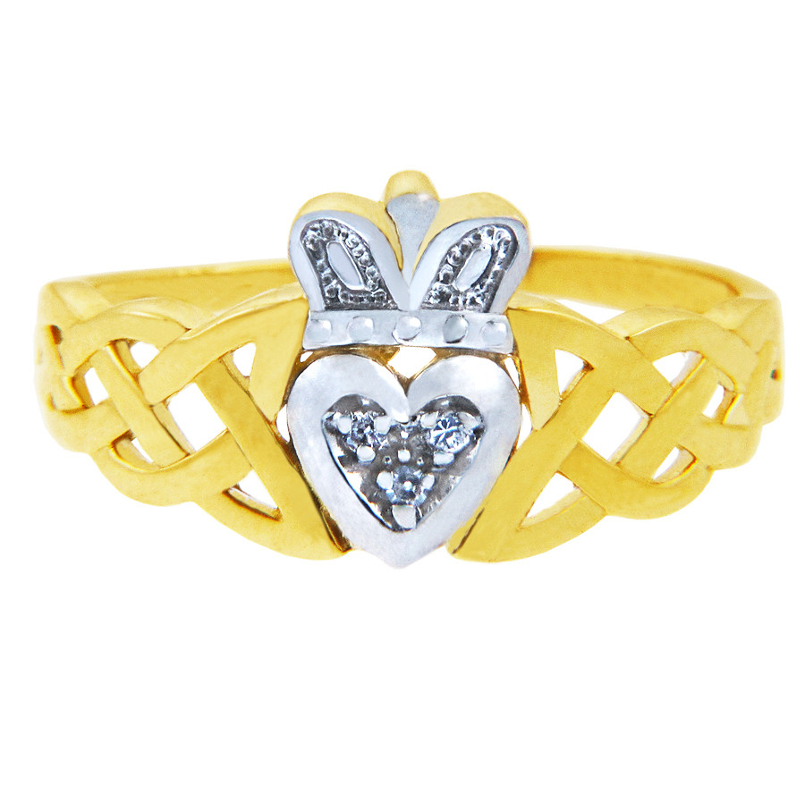 Gold Claddagh Rings White Gold Diamond Claddagh Ring 0.50 Carats