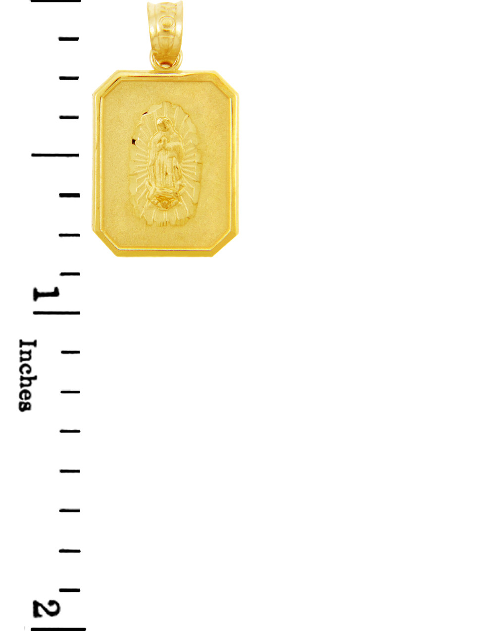 Yellow Gold Blessed Our Lady of Guadalupe Pendant Necklace