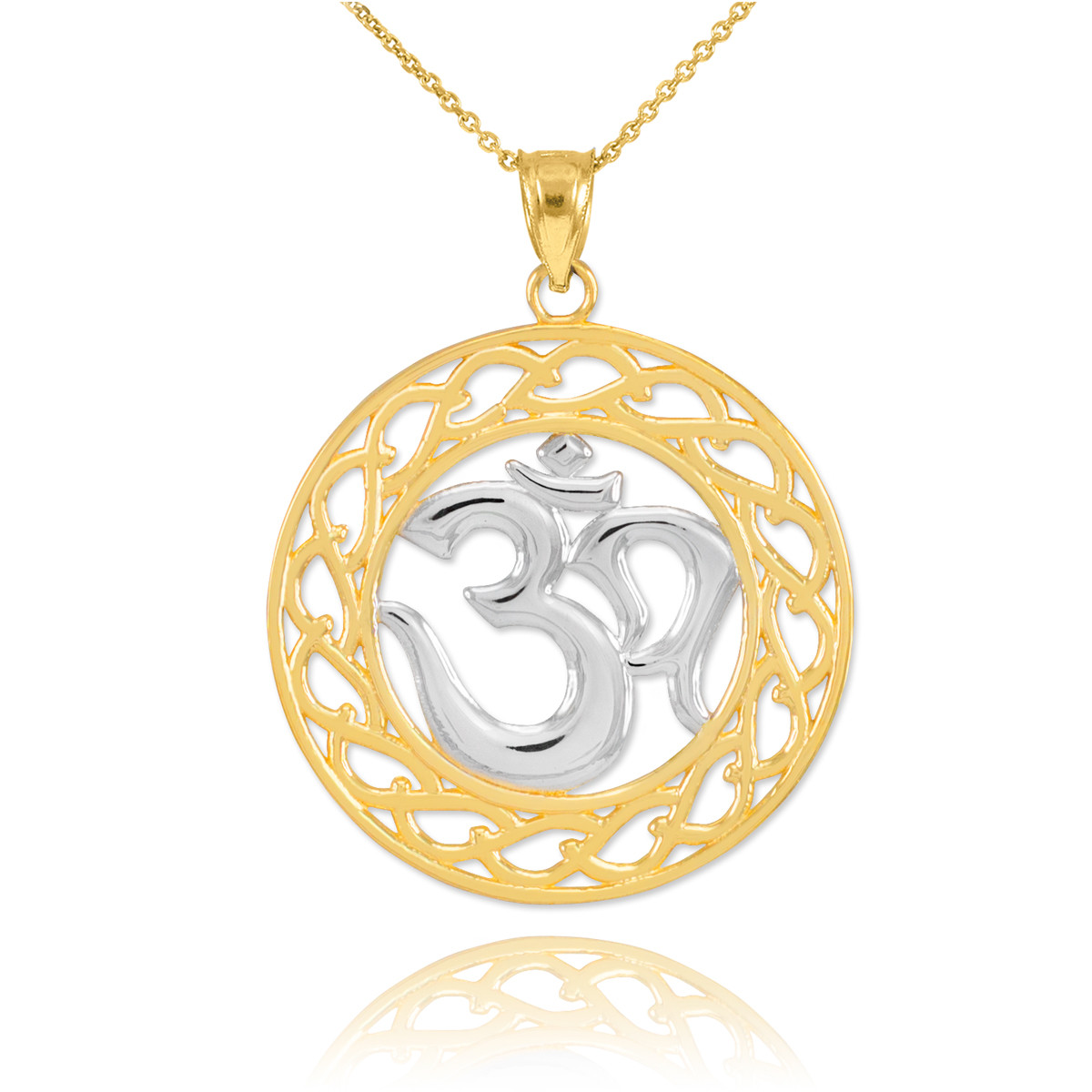 TwoTone Gold Om Symbol Pendant Necklace Om Pendants