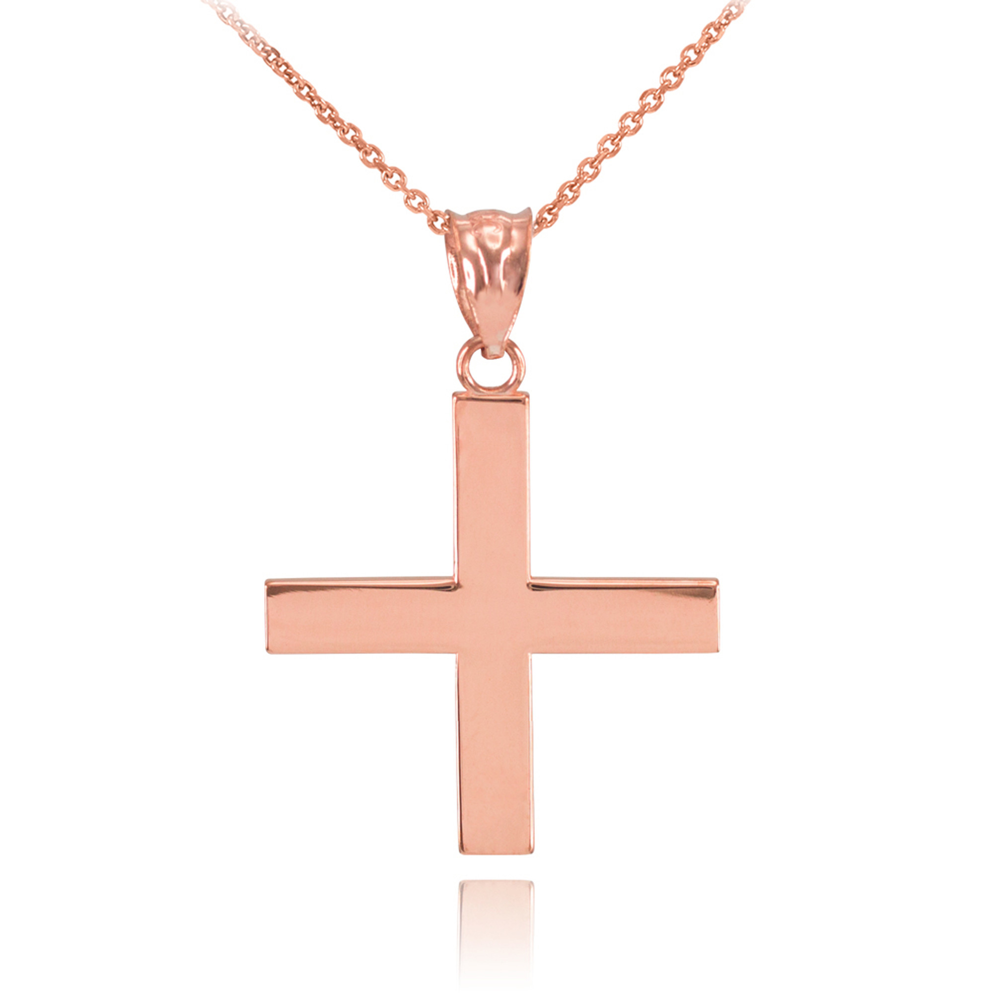 Rose Gold Greek Cross Pendant Necklace