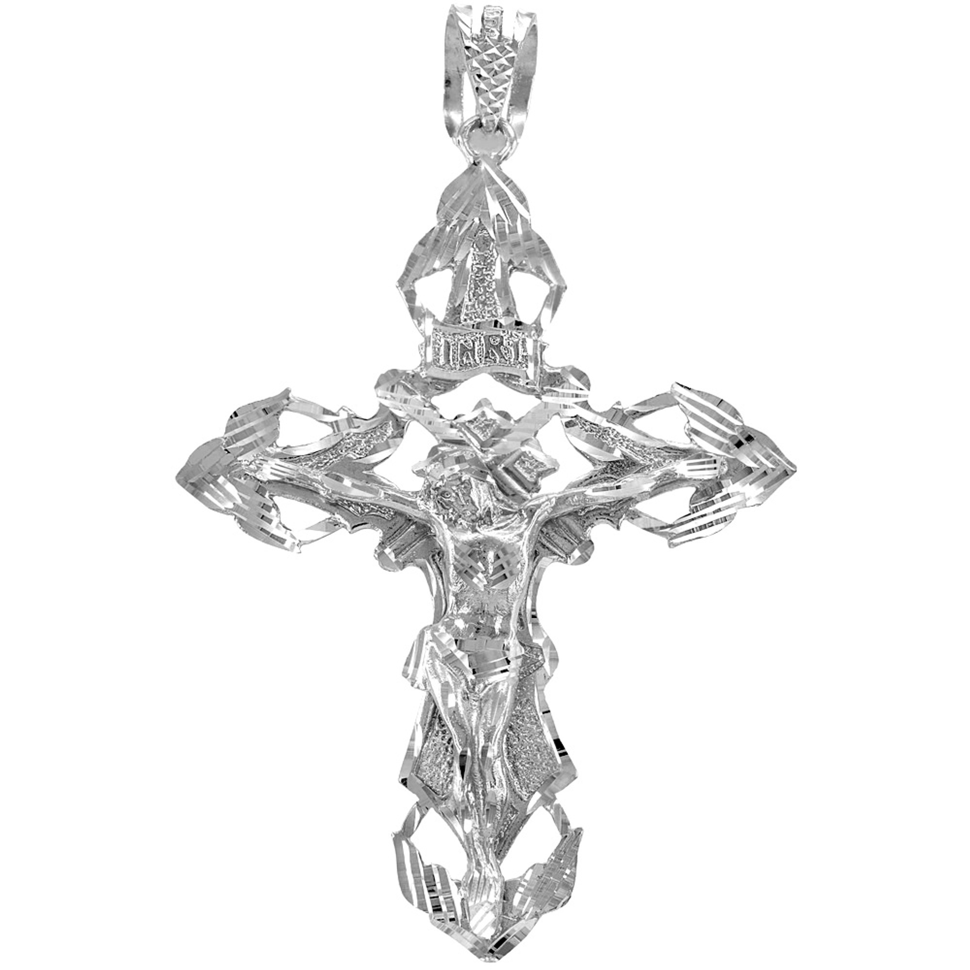 SISGEM Large Sterling Silver Cross Necklace for Men Delicate Texture  Crucifix Jesus Cross Pendant Necklace for Father Husband Son 22+2 Inches  Stainless Steel Chain - Walmart.com