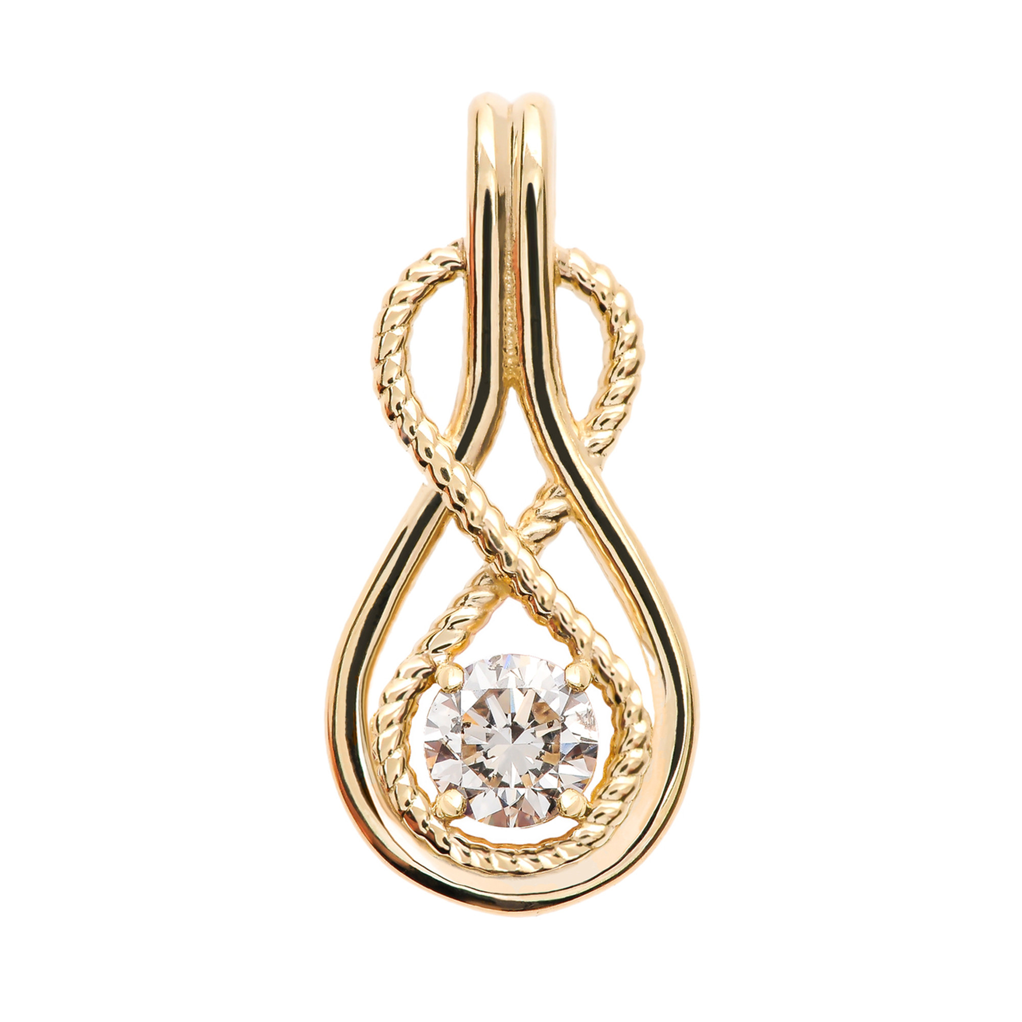 Infinity Rope Diamond Gold Pendant Necklace | Factory Direct Jewelry