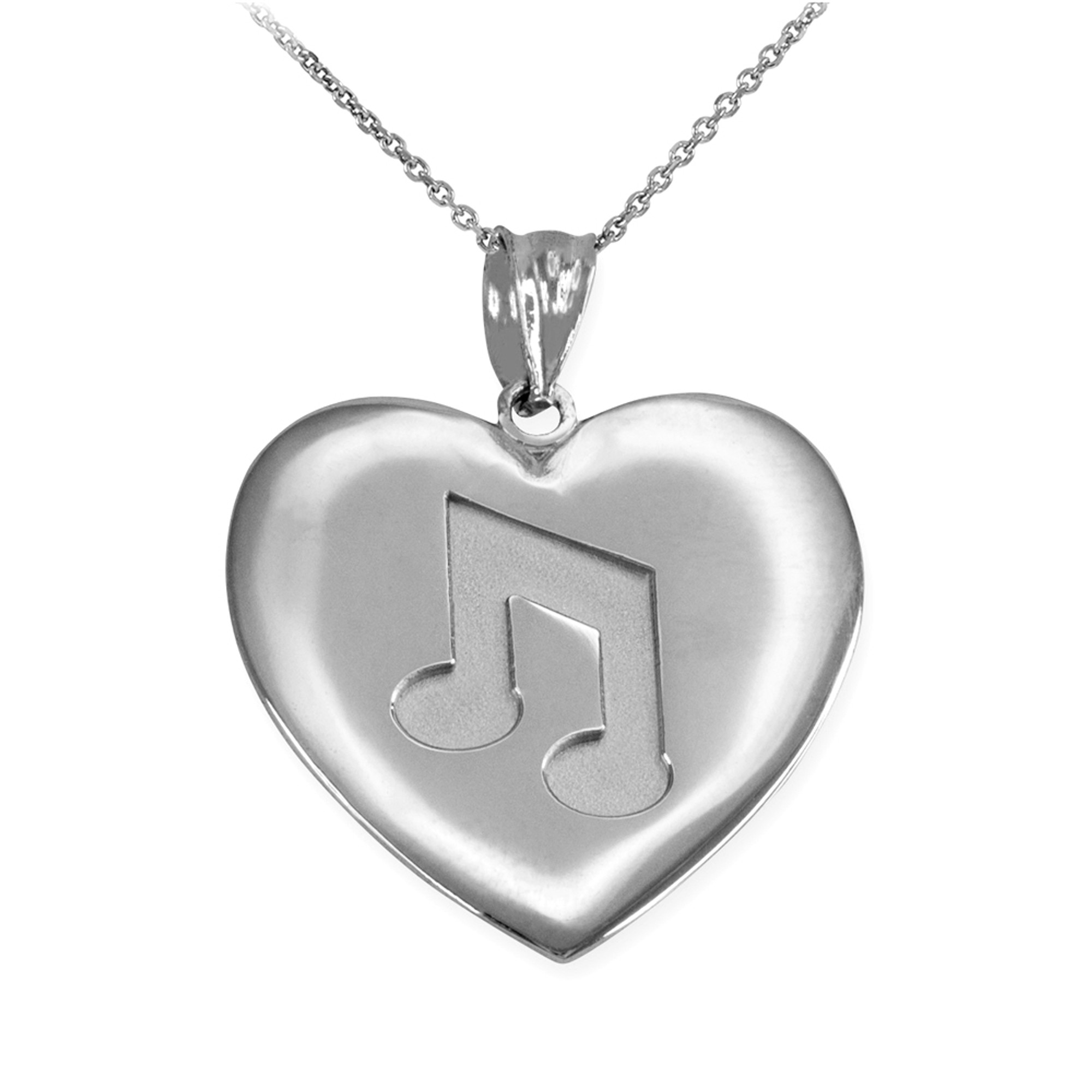 Simple Music Note Cubic austrian Crystal Pendant 925 Silver Necklace -  1000026492