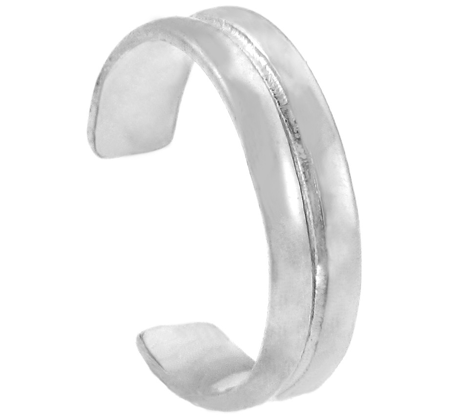 Double Classic White Gold Toe Ring