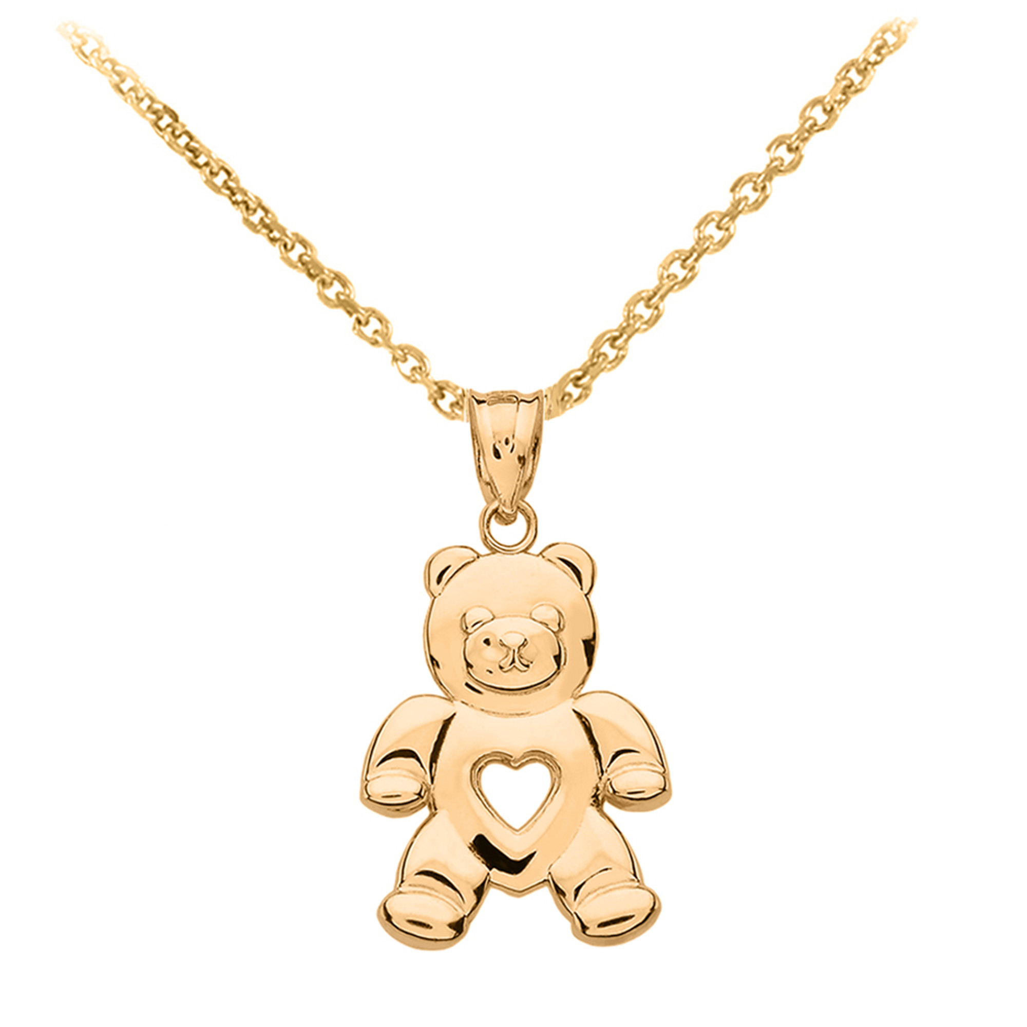 Teddy Bear Necklace, in 18K Yellow Gold| Golden Rose | Golden Rose