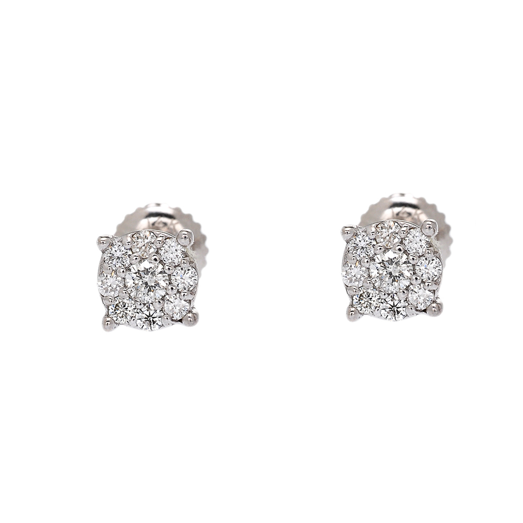 14K Solid White Gold Mens Diamond Stud Earrings 1.10 Ctw – Avianne Jewelers