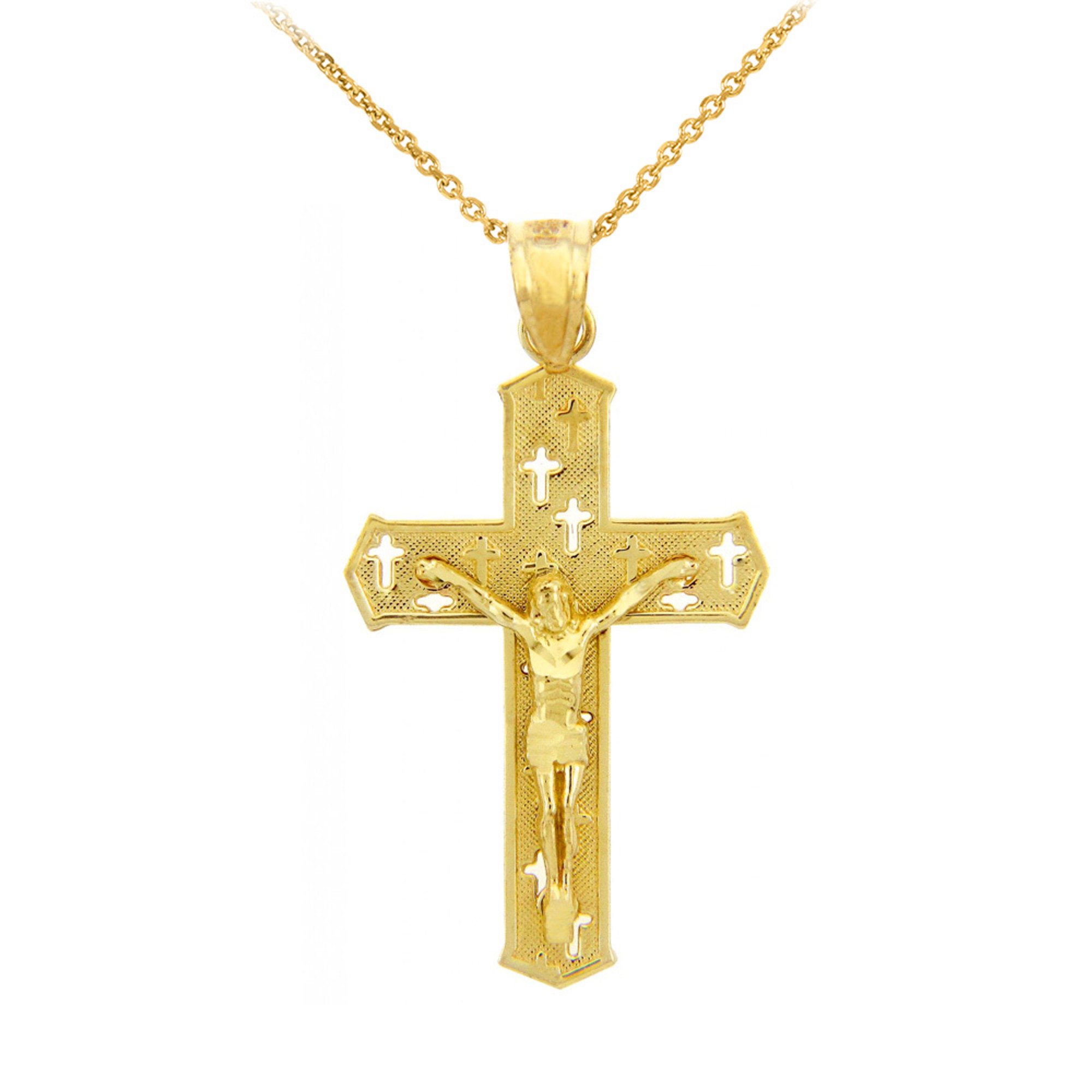 Yellow Gold Crucifix Pendant - The Crosses Crucifix