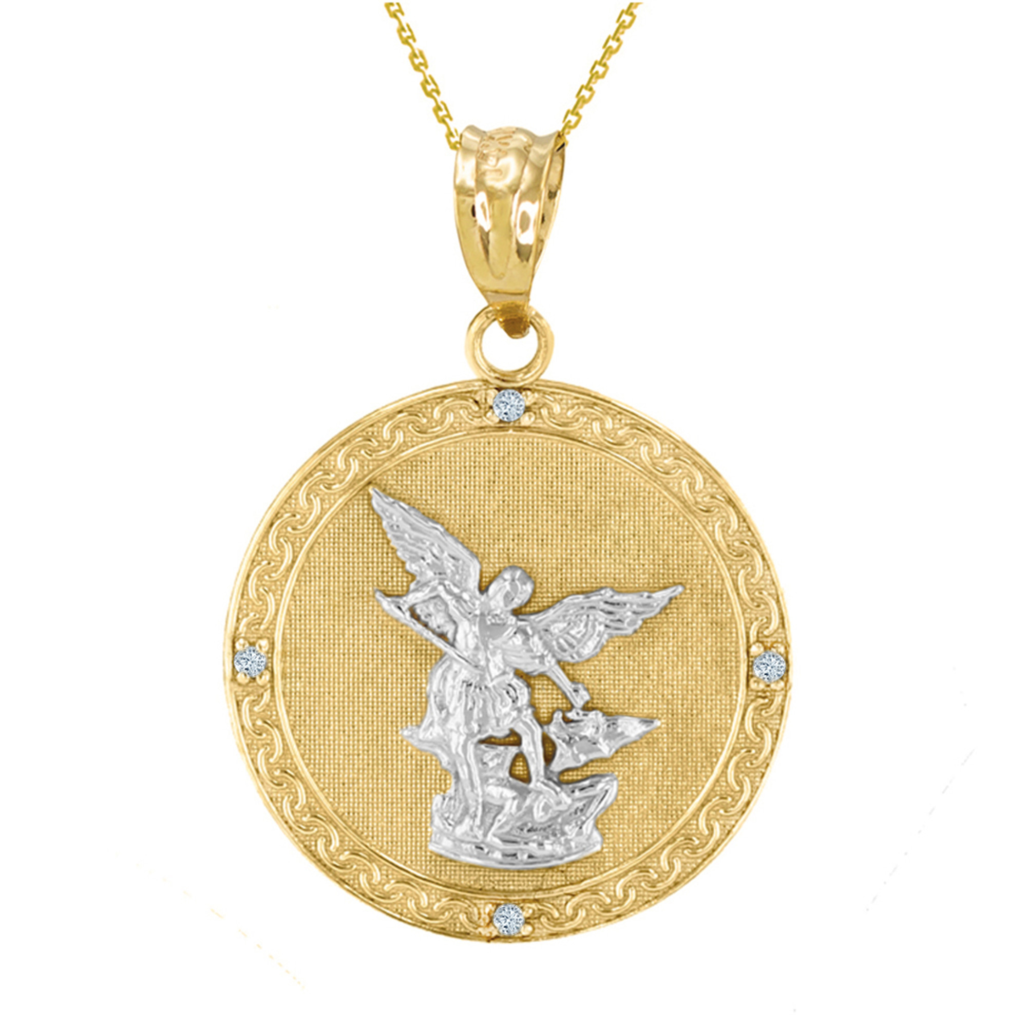 14k gold discount st michael necklace