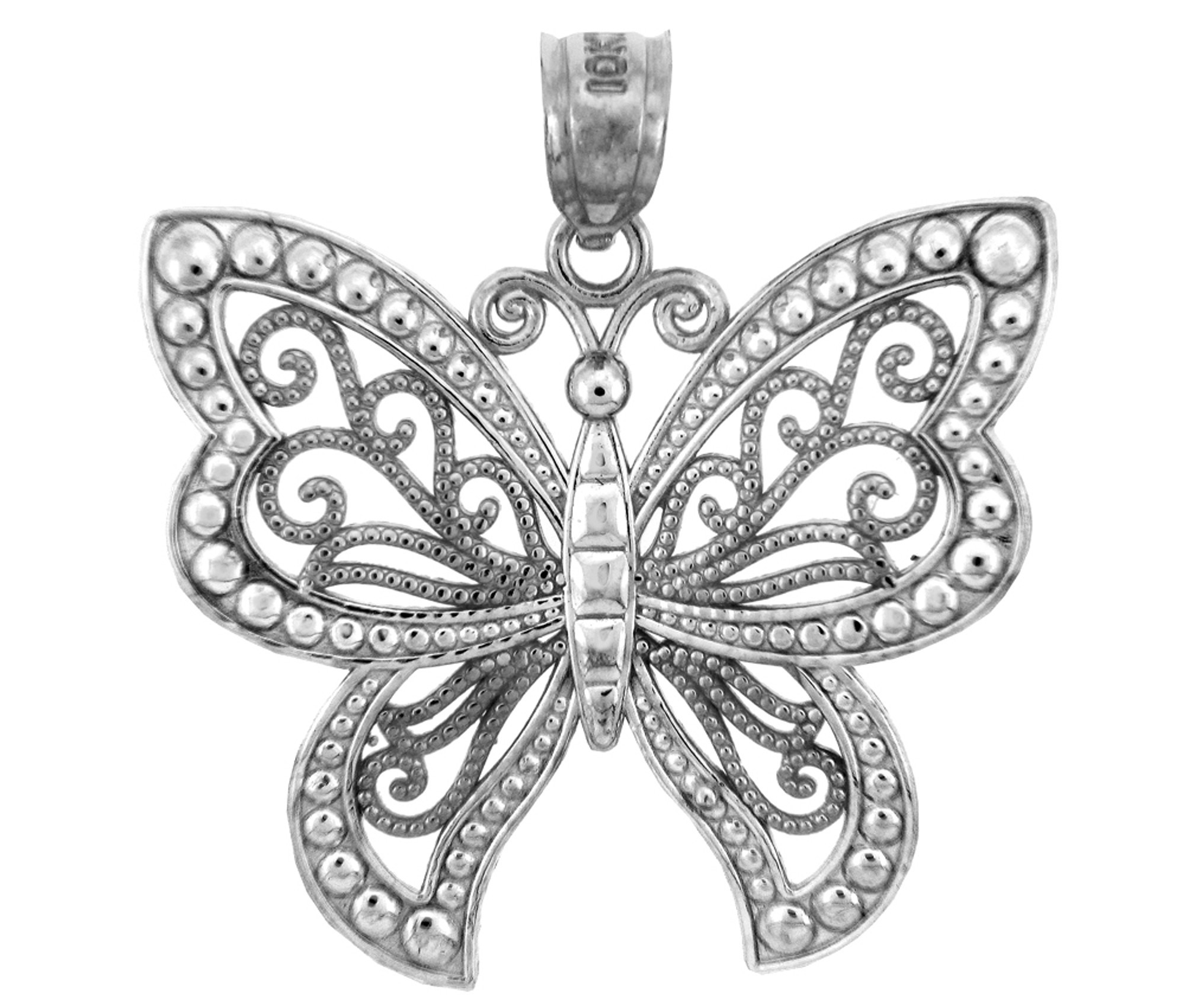 White Gold Charms - The White Gold Butterfly