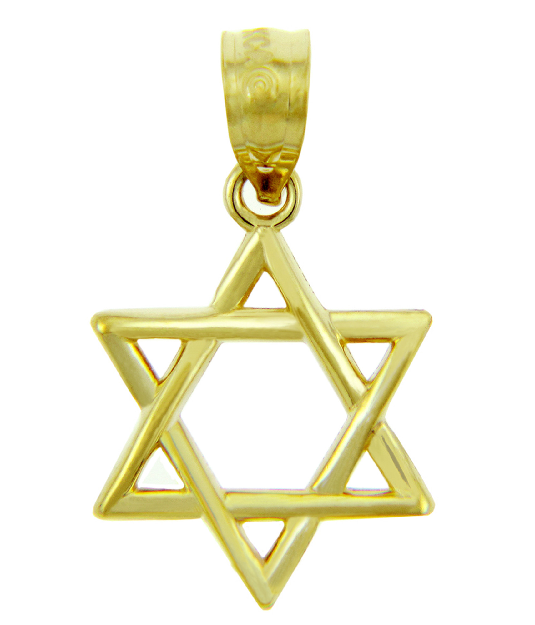 14K Gold Double Sided Jewish Star of David Necklace