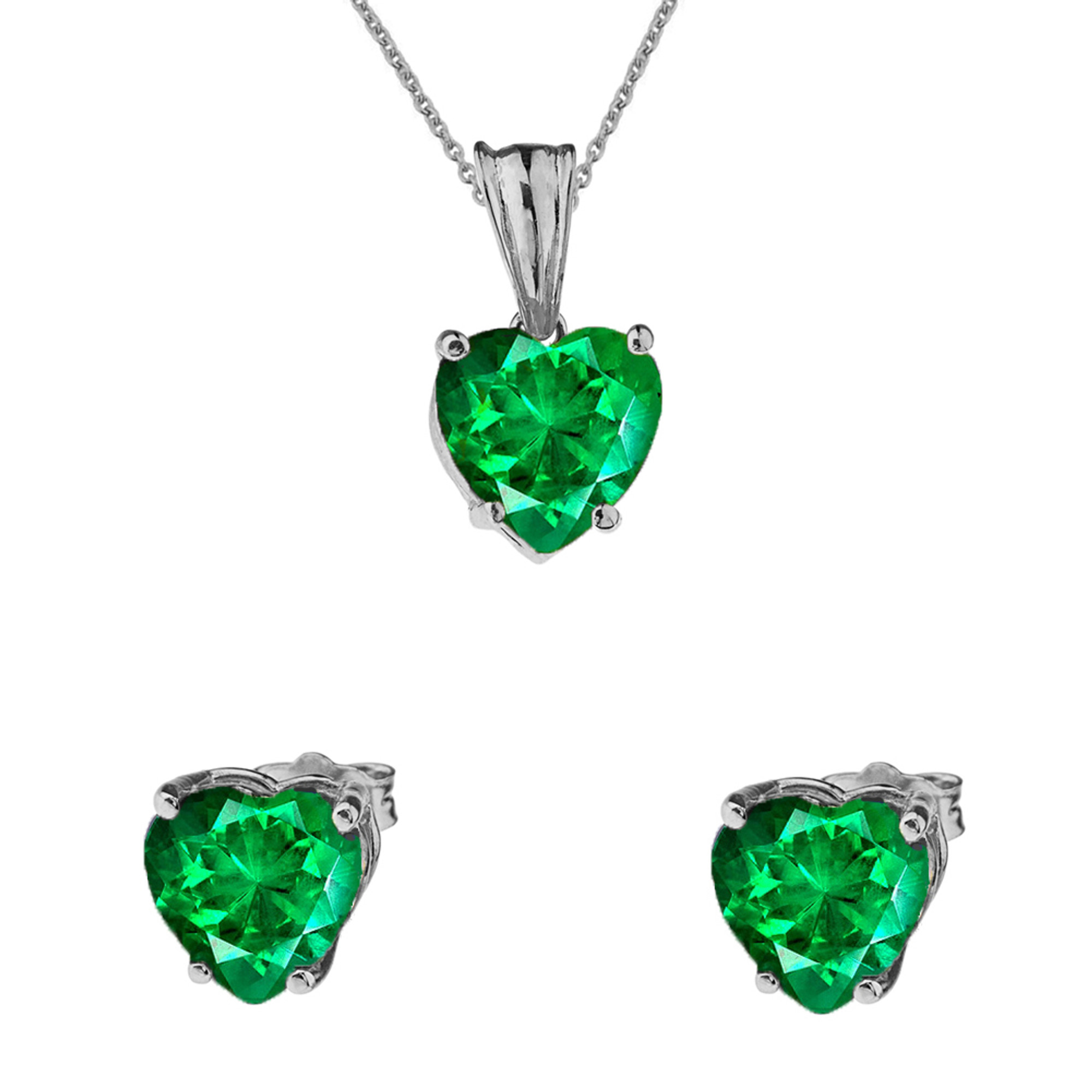 Vintage Emerald Jewelry Sets for Women Rings Pendant Necklace Drop Earrings  Wedding Cocktail Party Accessories Fine