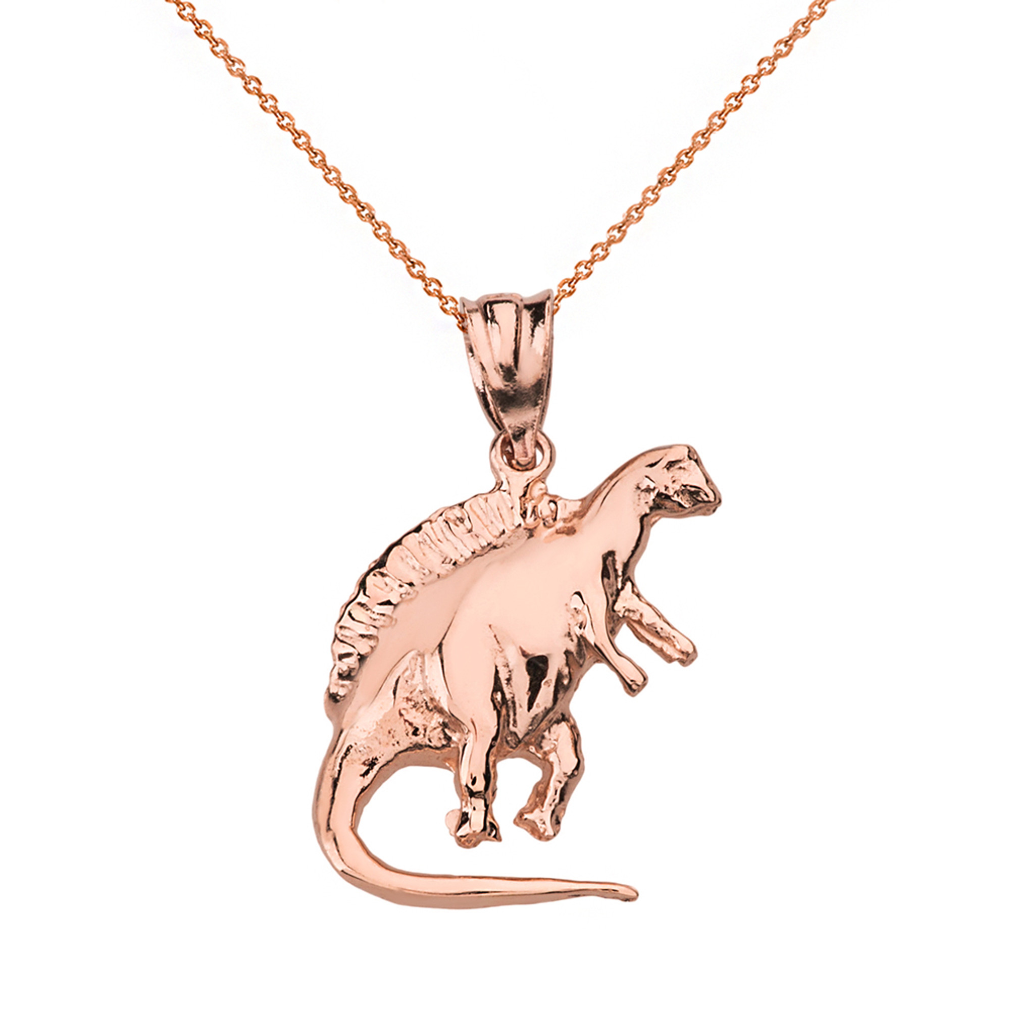 Dinosaur T-Rex Necklace - Silver, Rose Gold, and Gold – Happy Kisses