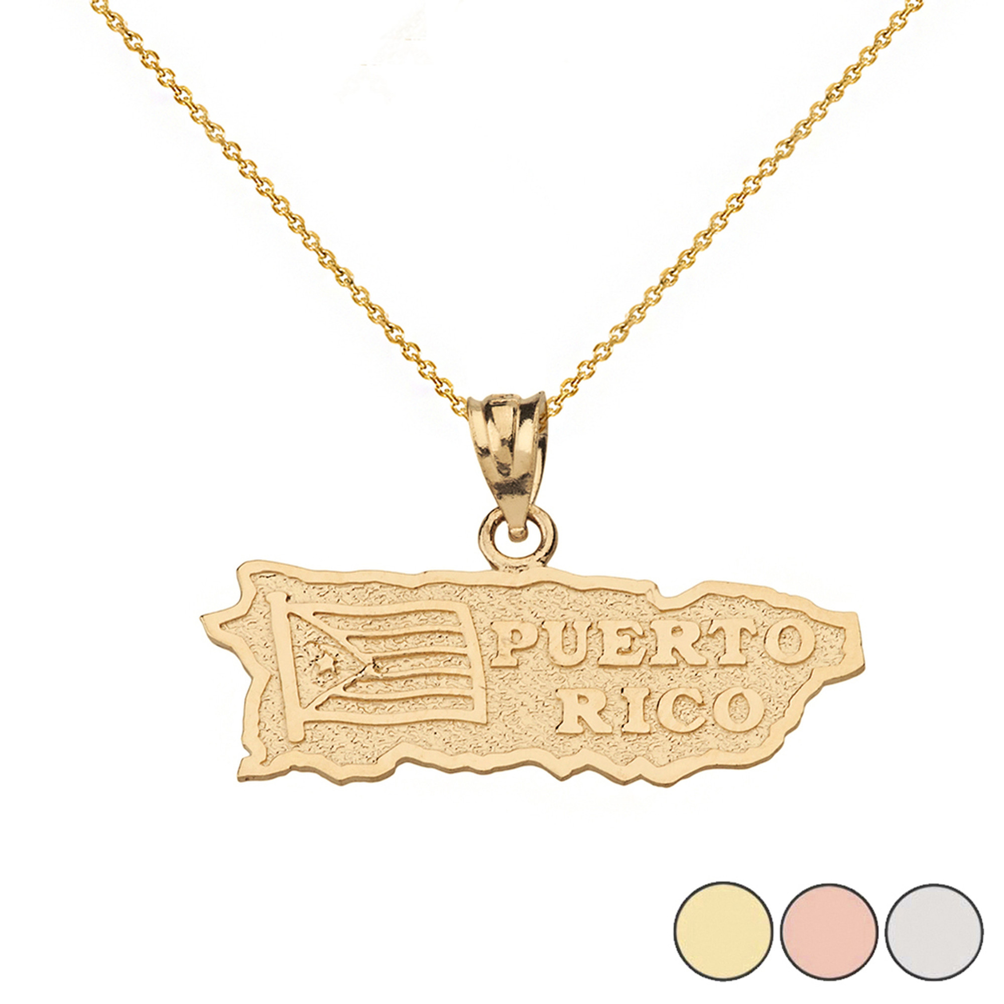 Buy Gold Puerto Rico Necklace, 14k Heavy Plated Gold, Puerto Rican Flag  Necklace, 6mm Gold Round Figaro Chain, Puerto Rico Necklace, Unisex Online  in India - Etsy