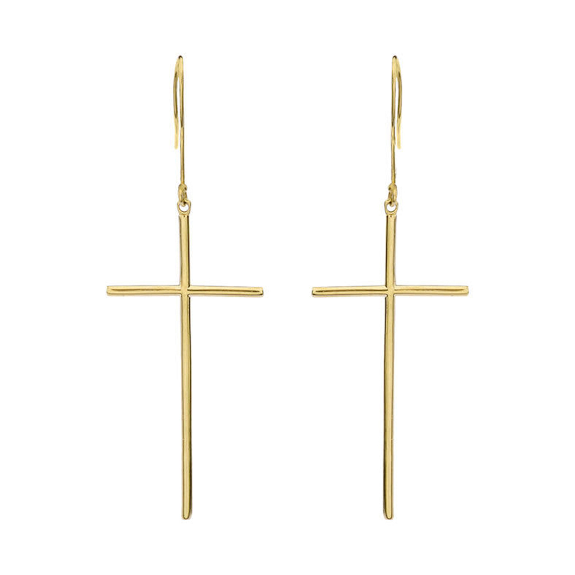 Satin Cross Stud Earrings in 10K Gold | Banter