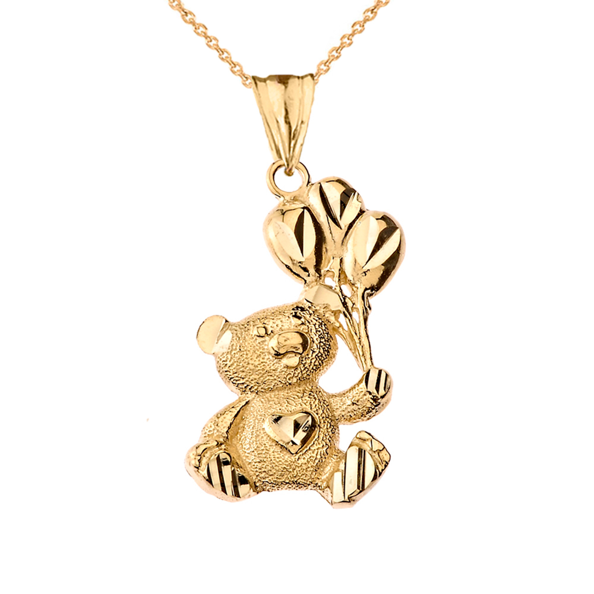 ASOS DESIGN necklace with pearl and teddy bear charm in gold tone | ASOS