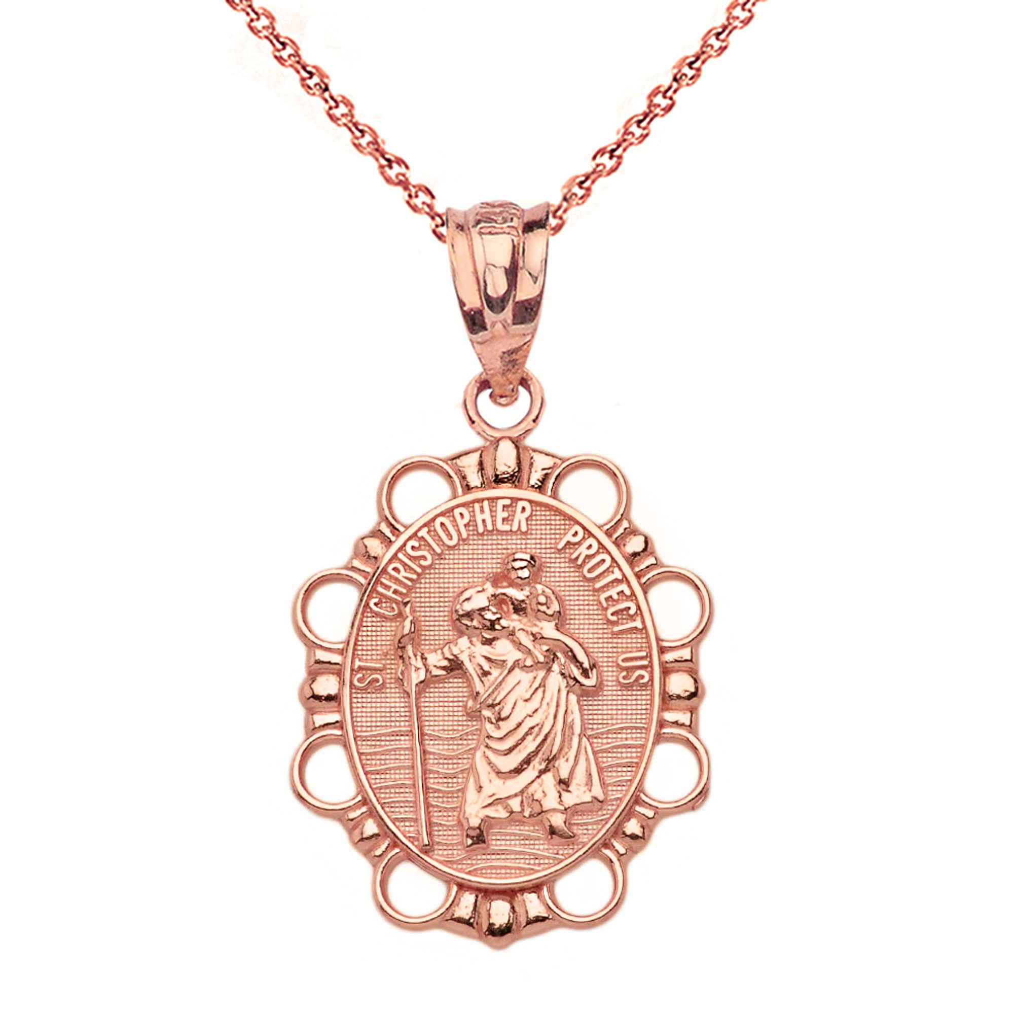 Rose Gold Color/Silver Color Saint Christophe Pendant Necklaces for Women  Religious Jewelry St. Christopher Protect Me #J0407 - AliExpress