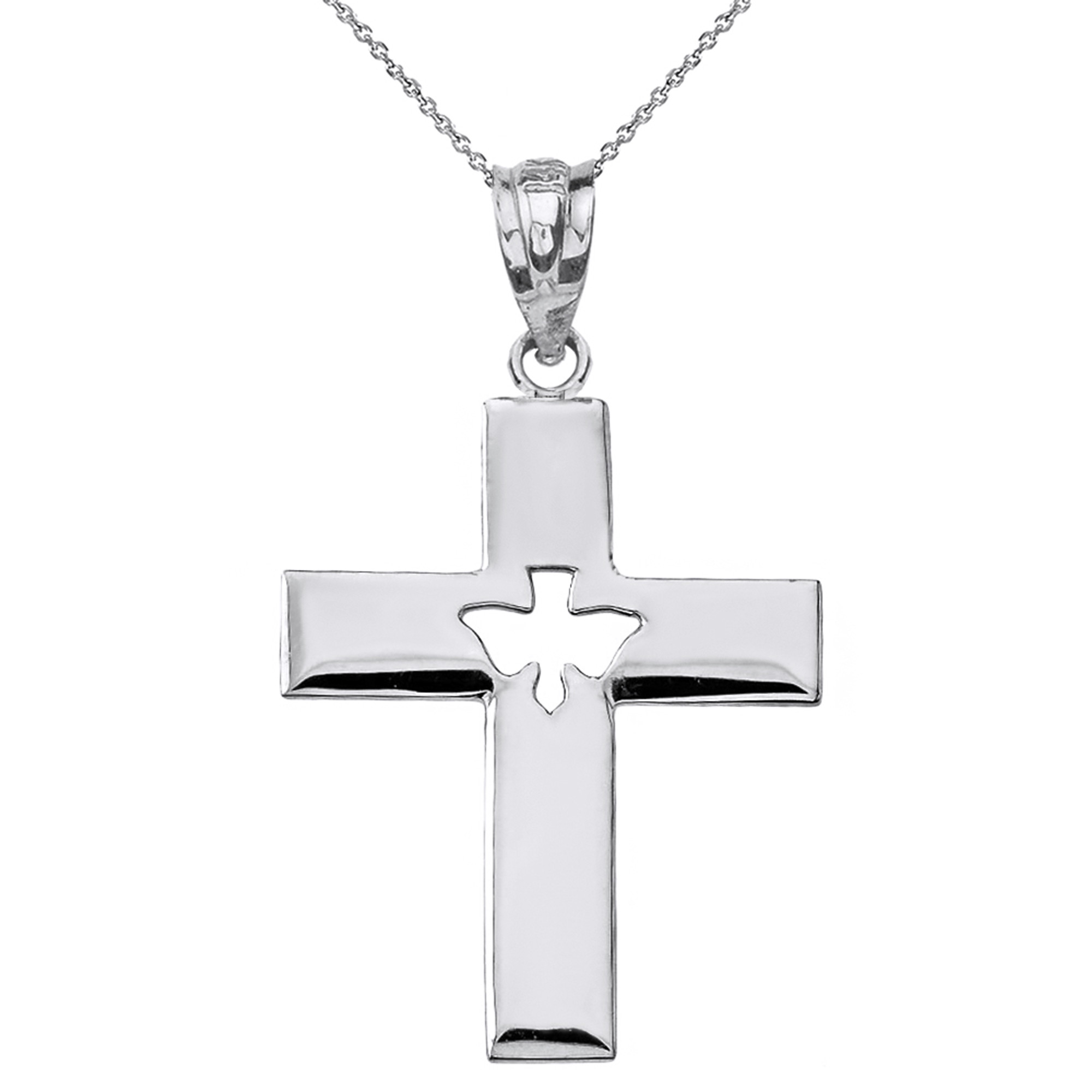 Symbols of Faith Pewter Christian Medallion with Cross Anchor Dove Necklace  - Macy's