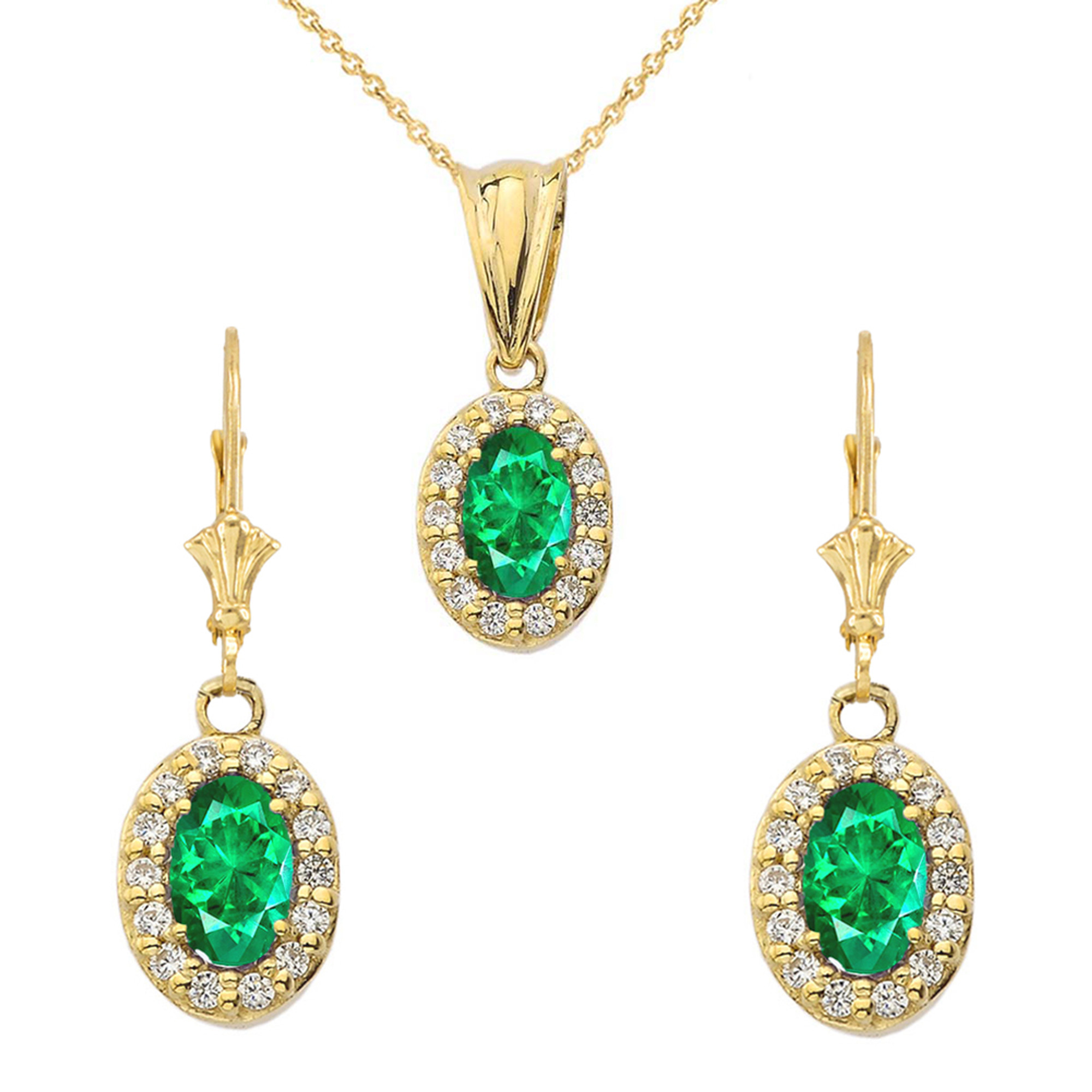 Mevada Jewellery Green Colour Rose Gold Plated Crystal Necklace Jewellery  Set with Earrings for Women and