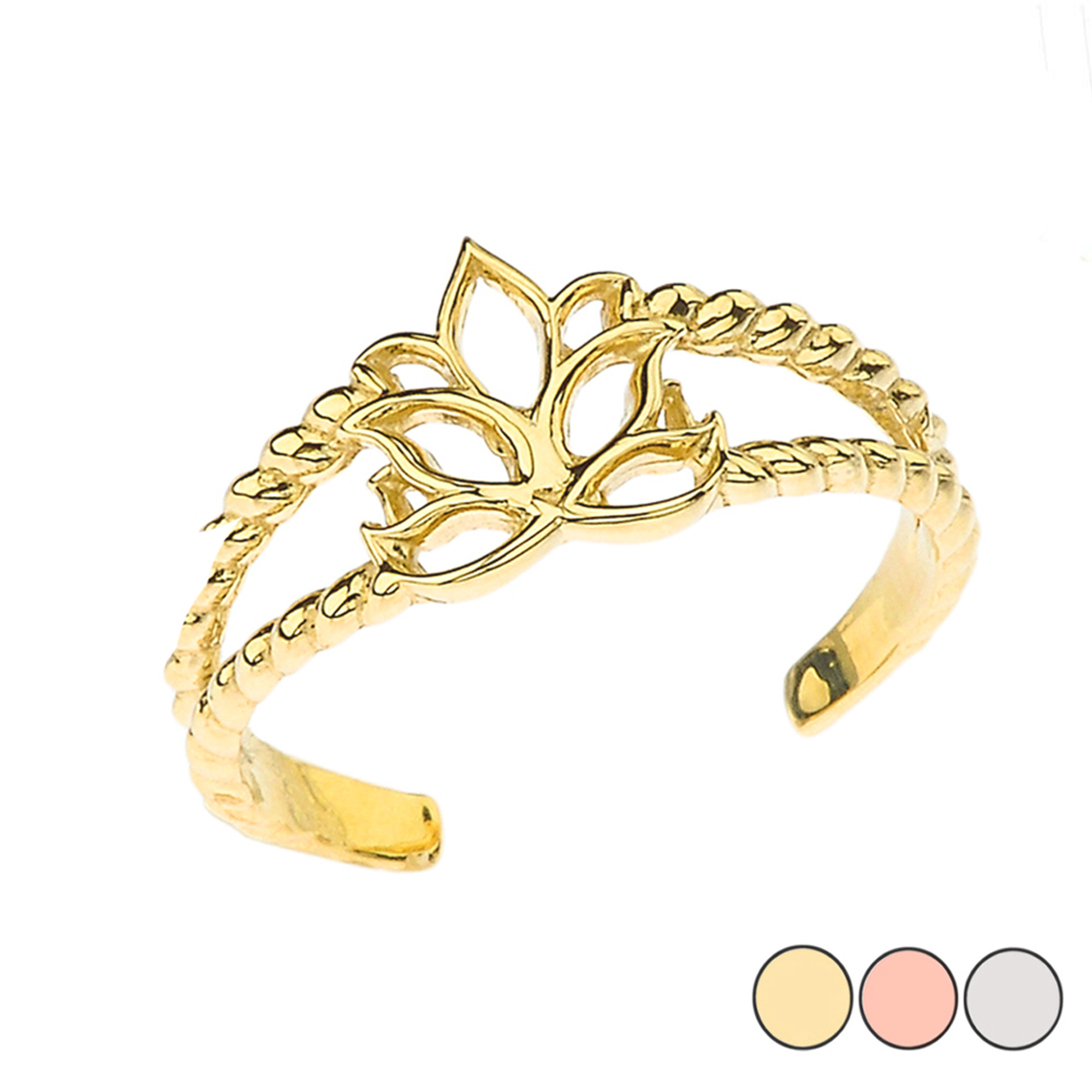 Flower Shape Gold Plated Toe Ring For Women