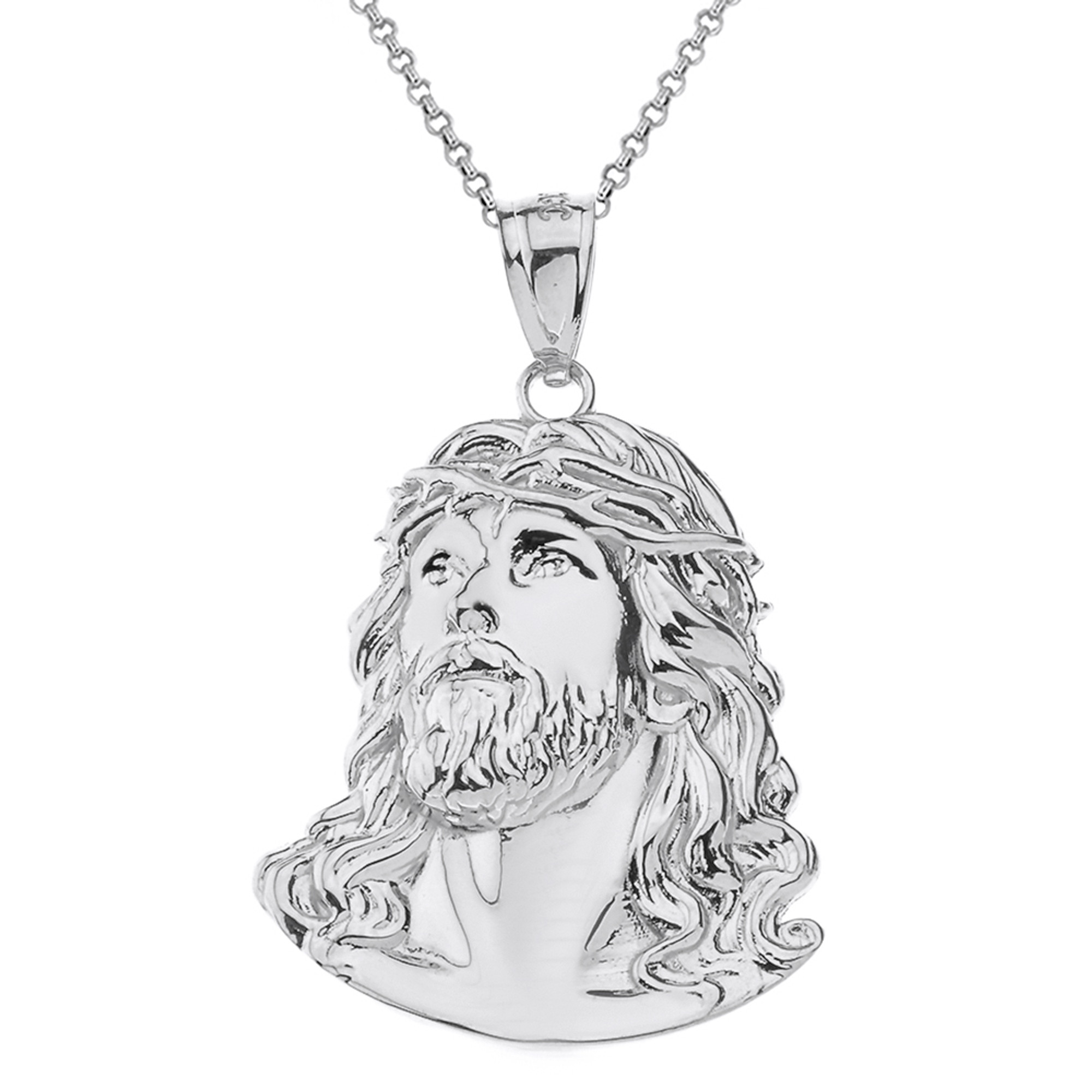 Jesus Christ Men's Silver Chain Necklace Christian Jewelry Gift | JFM – J F  M