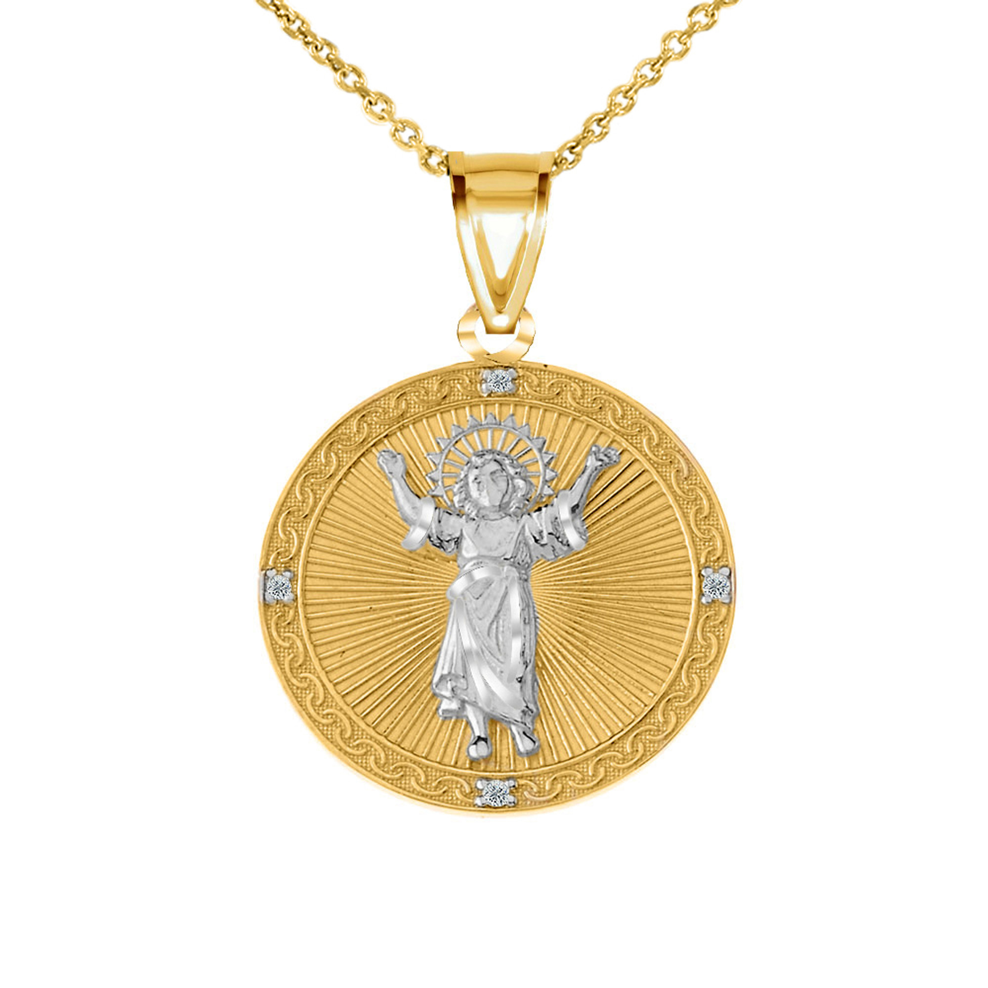 Solid Sterling Silver Mary and Christ Child Necklace - Yourgreatfinds