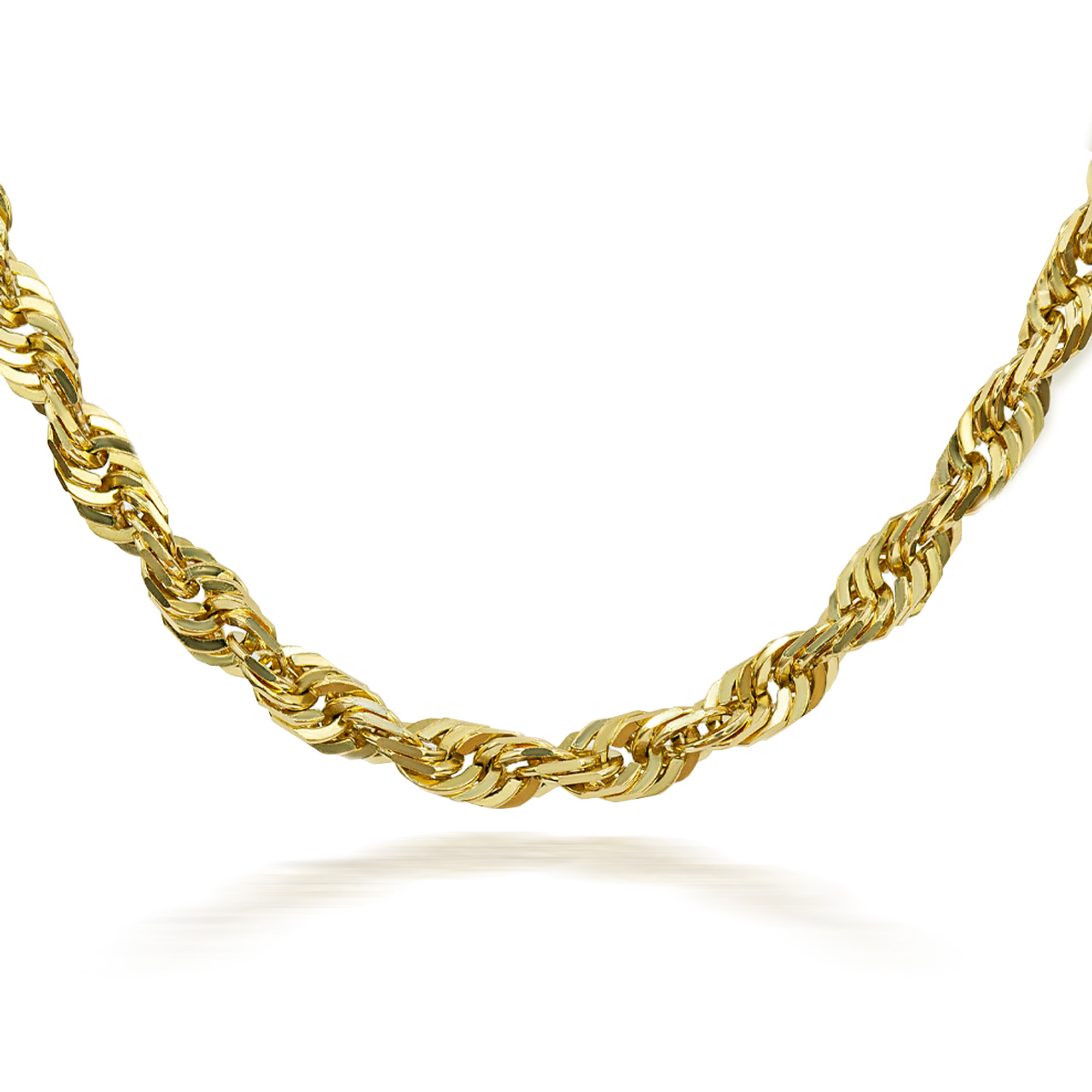 14k HOLLOW LIGHT Men's Women's Genuine ITALIAN Gold Rope Chain Necklac –  MIAMISILVER