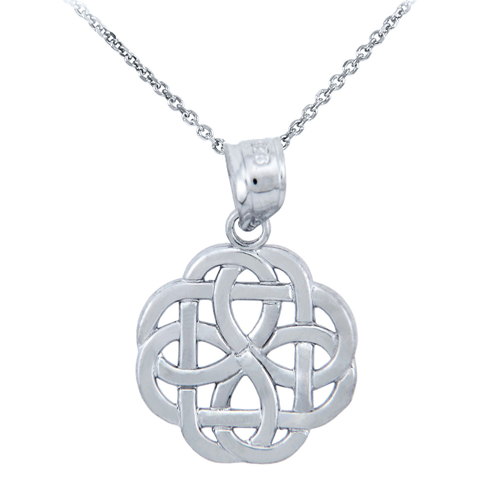 Silvershake Blue Topaz Celtic Knot Pendant – Genuine 1.3ct Stone In Sterling Silver