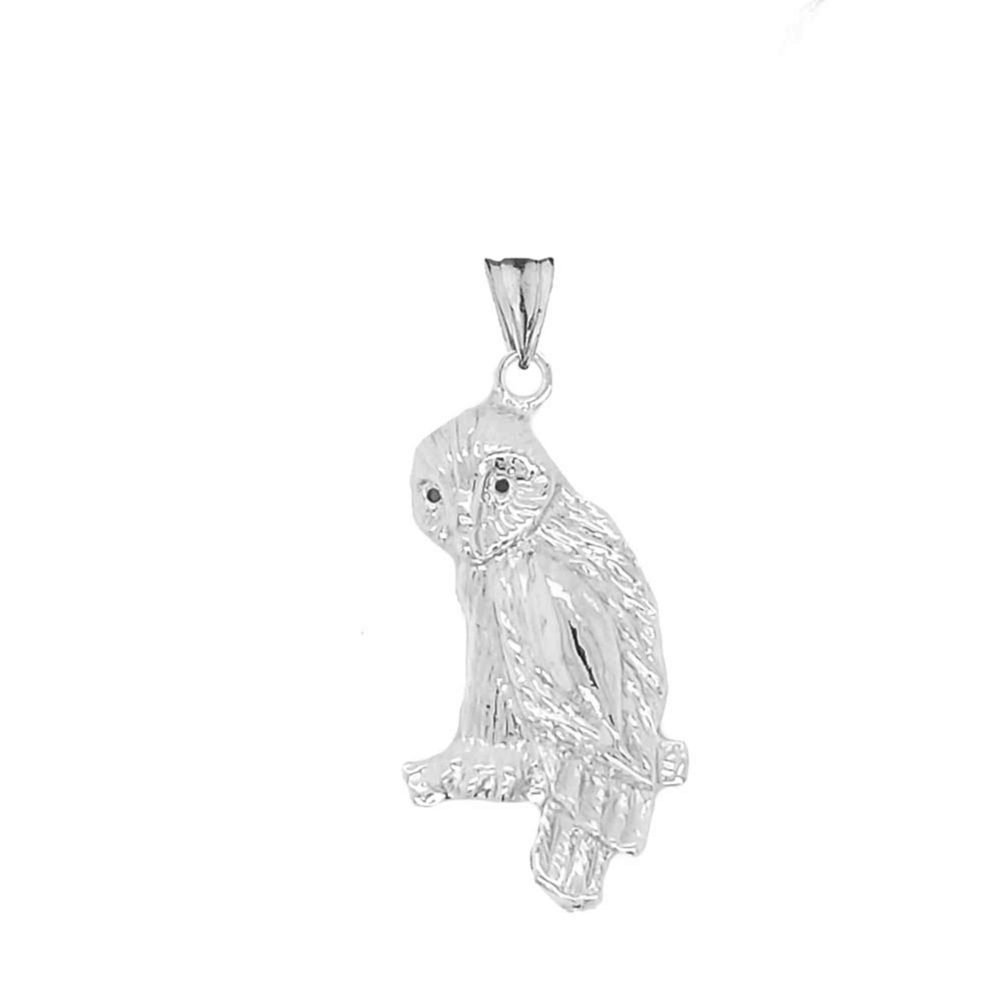 Owl Pendant Necklace In Sterling Silver 9056