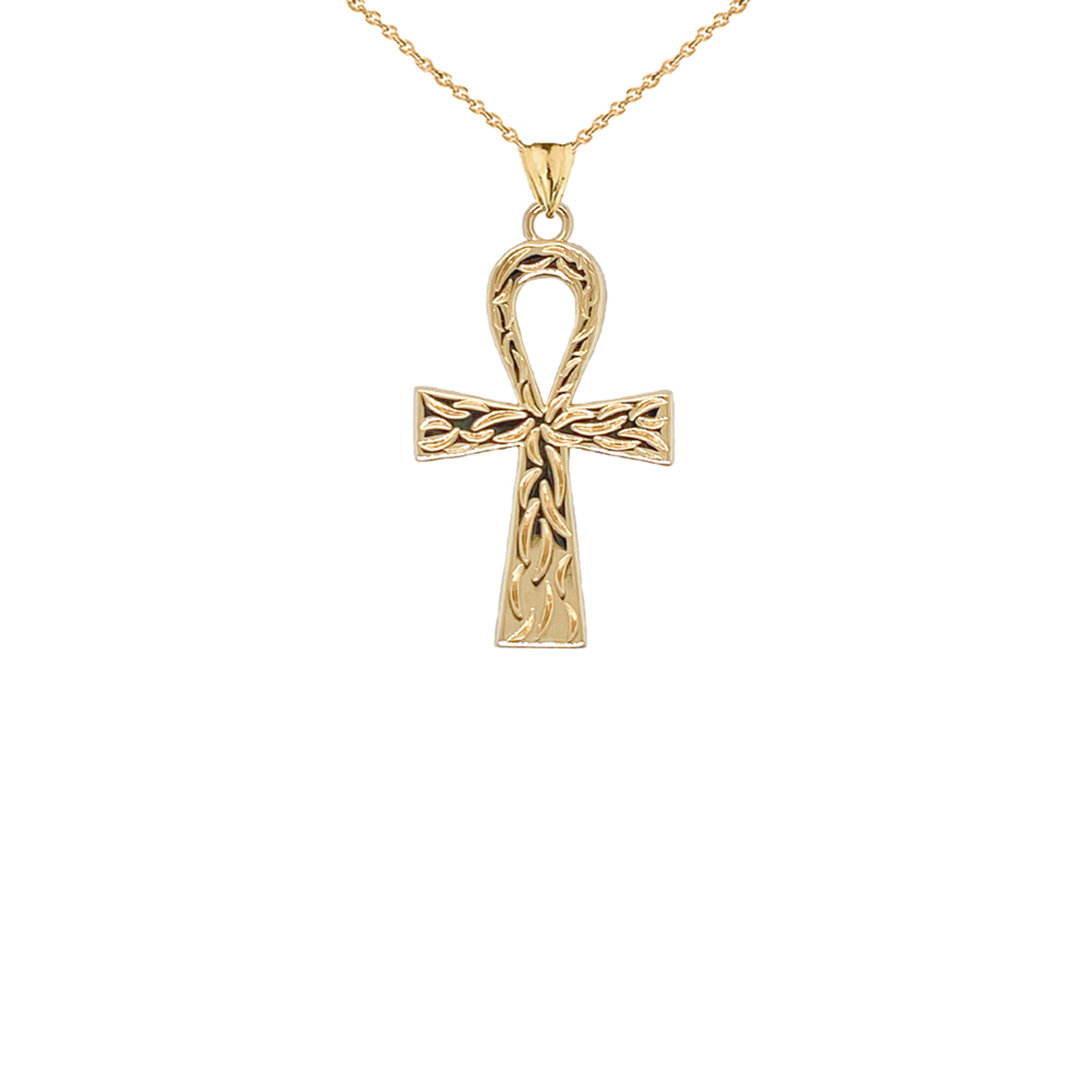Small gold ankh pendant best sale