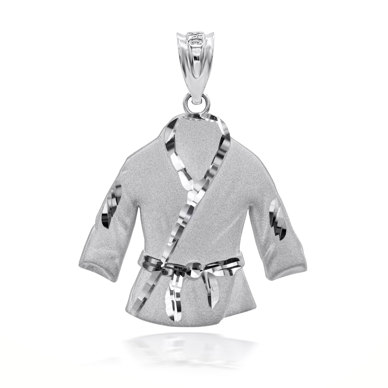 Sterling Silver Martial Arts Karate Robe 3d Charm Necklace